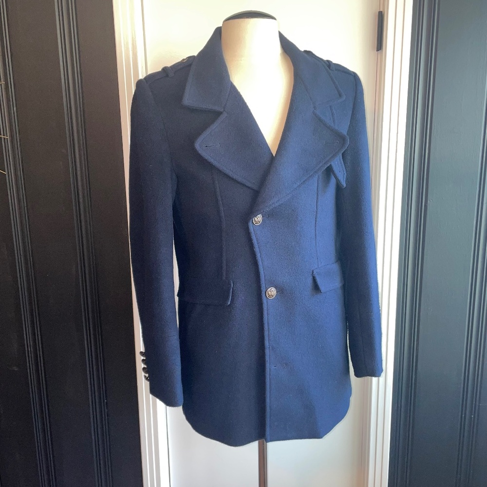 SMASH Double Breasted Wool Blend Coat Jacket